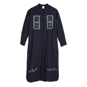 Shirt Dress (Navy)／Yayoi copper bell Design