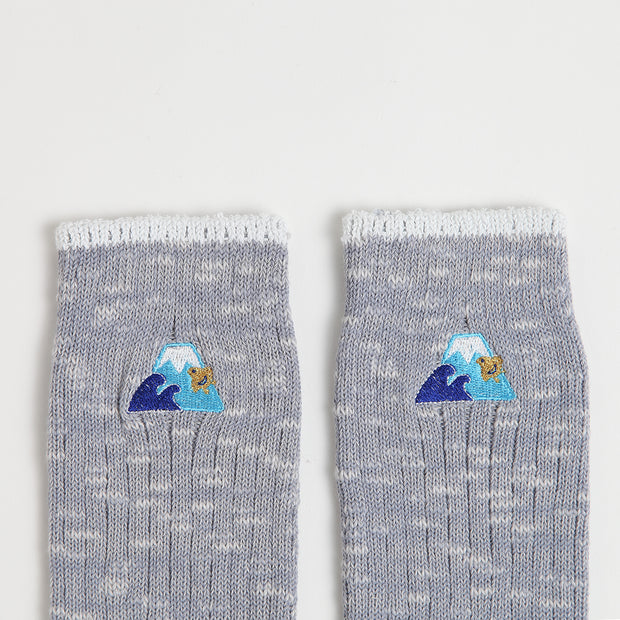 Cotton Slab Socks／Blue Fuji (Grey)