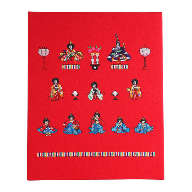 Fabric Panel／Three Rows Hina Dolls.