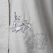 Soft Stand Collar Shirt／Overturned Frog