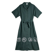 Short-sleeve Shirt Dress／Yokai (Green)