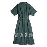 Short-sleeve Shirt Dress／Yokai (Green)