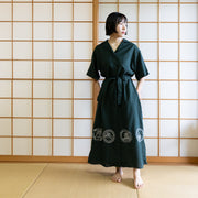 Short-sleeve Shirt Dress／Yokai (Green)