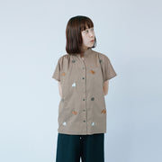 French sleeve shirt／Dogs (Kahki)