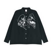 Wide shirt／Big Skeleton (black)