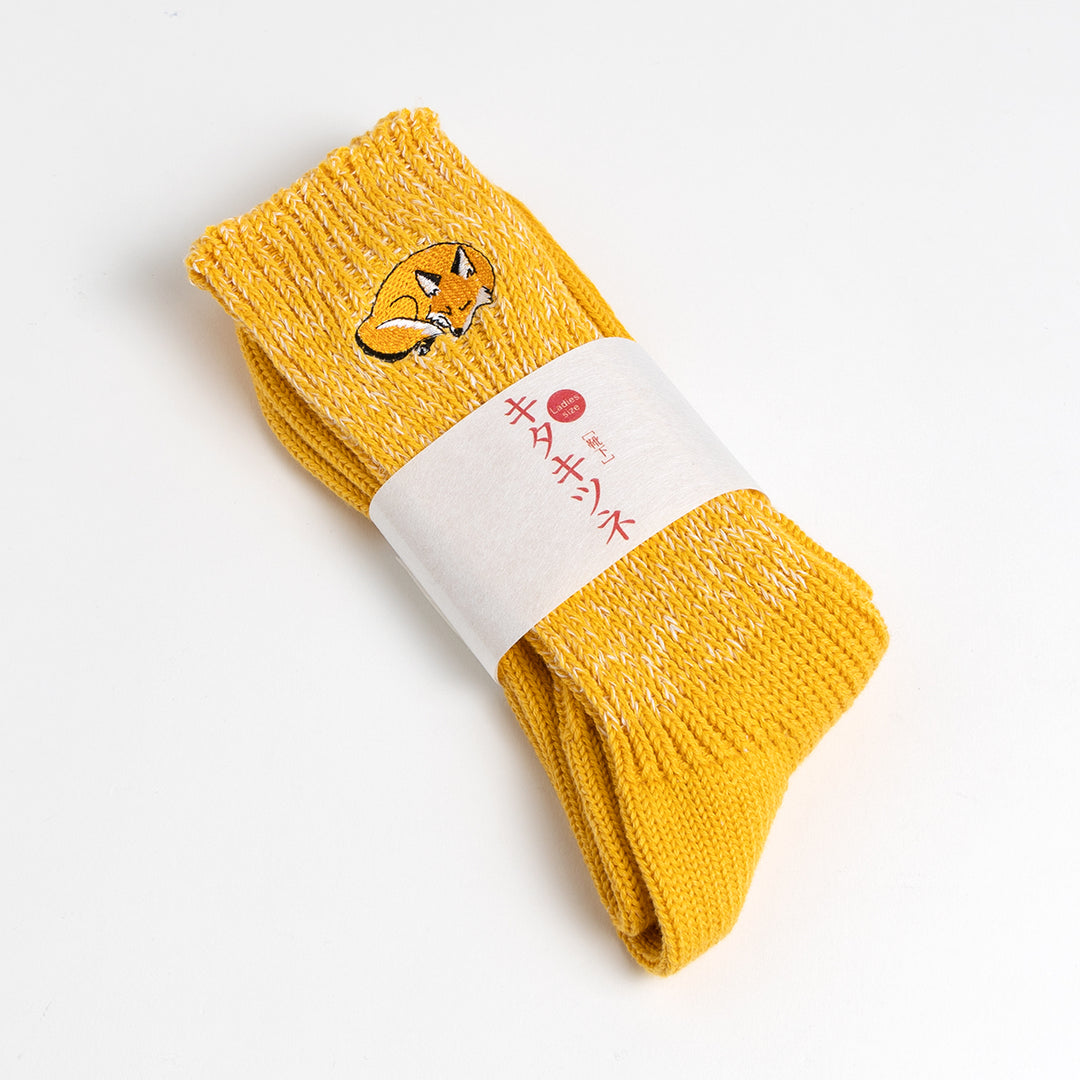 chaiの根っこ Cotton Slab Socks／Fox (Yellow) – KYO-TO-TO