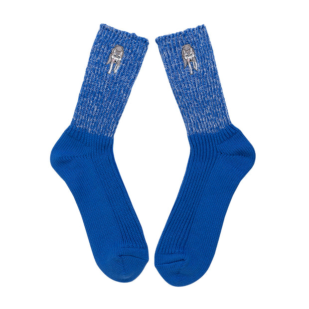 Cotton Slab Socks／Wolf (Blue)