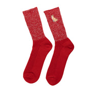 Cotton Slab Socks／Shiba Inu (Red)