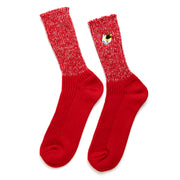 Cotton Slab Socks／"Mike" Japanese Bobtail (Red)