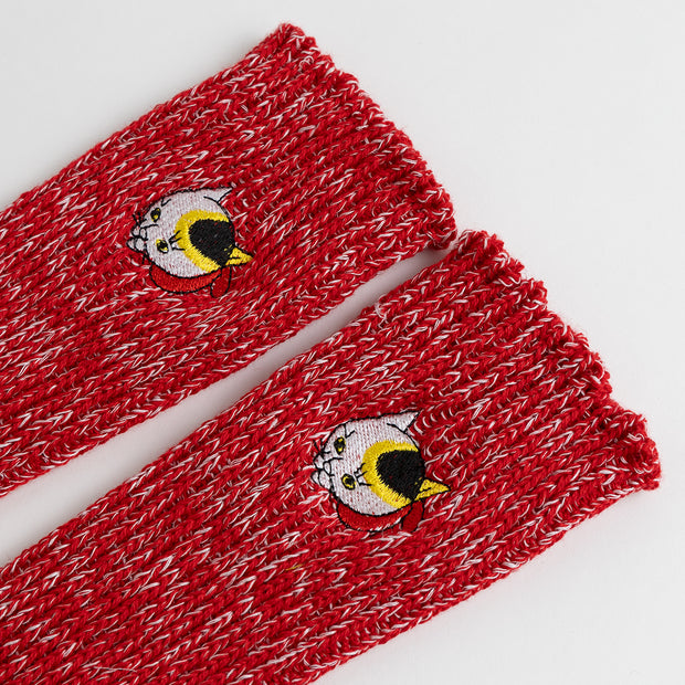 Cotton Slab Socks／"Mike" Japanese Bobtail (Red)