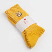 Cotton Slab Socks／"Tora" Tiger Cat (Yellow)