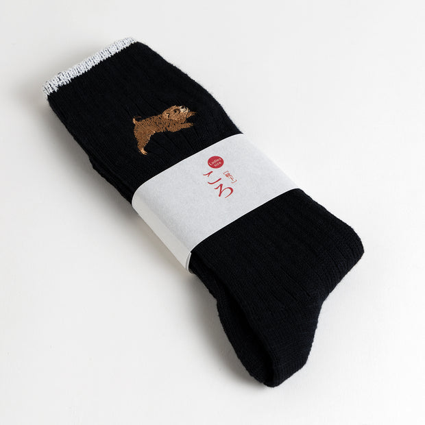 Cotton Slab Socks／Koro (Black)