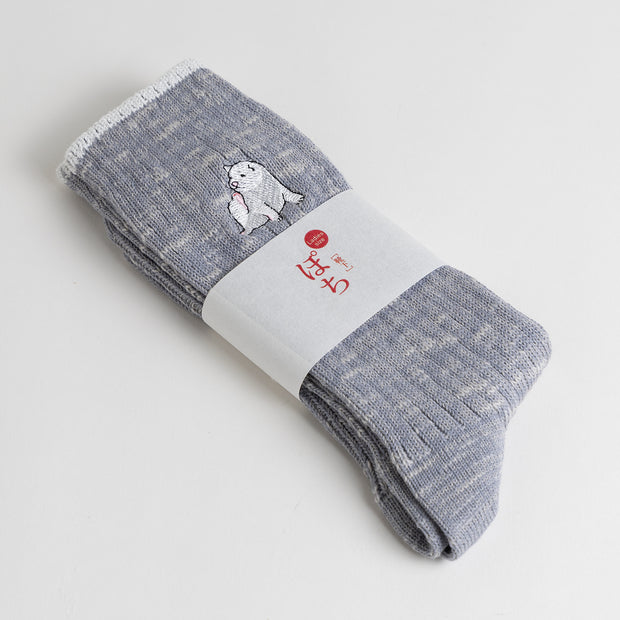 Cotton Slab Socks／Pochi (Gray)