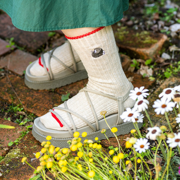 Cotton Slab Socks／Fuku (Beige)