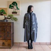 Long Coat(Gray)／Cranes & Pine