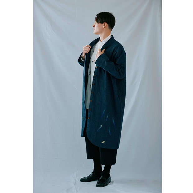 Long Coat(Navy)／Parakeet Feathers