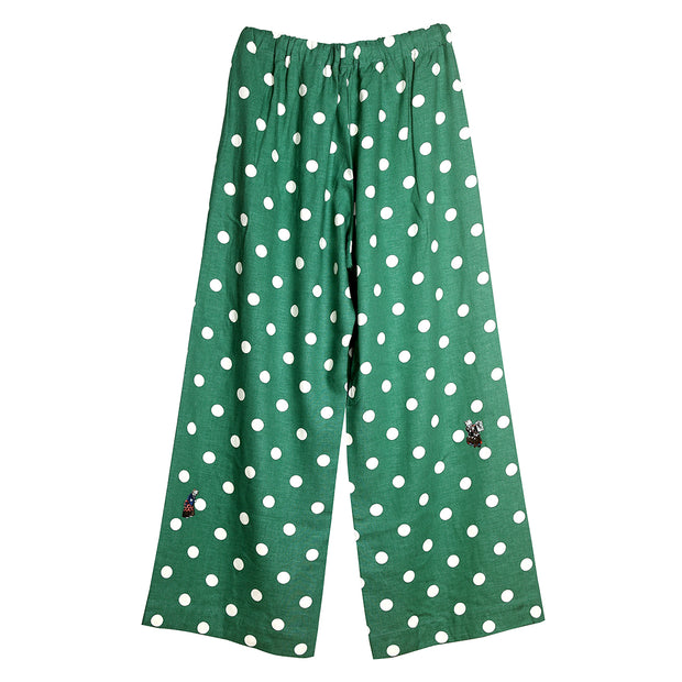 Loose-fit Pants／Cats & Ball (Green)