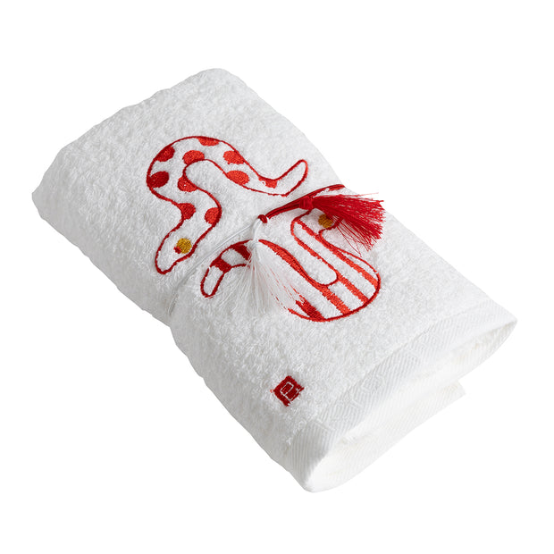 Face Towel／Snake (White)