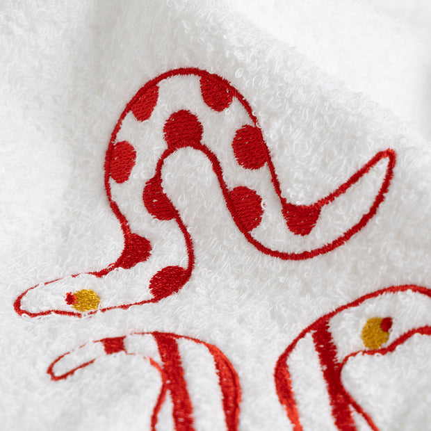 Face Towel／Snake (White)