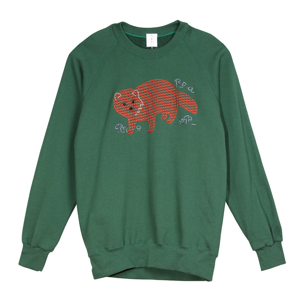 Sweatshirt／Raccoon (Green)