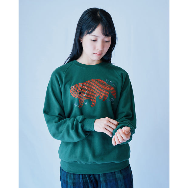 Sweatshirt／Raccoon (Green)