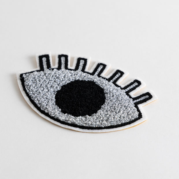 Chenille Patch／One-eyed ghost (Silver)