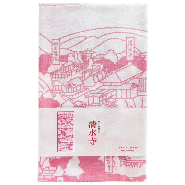 Tenugui／Kiyomizu Temple (Pink)