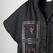 No Sleeve Shirt ( Black )／Yayoi copper bell Design