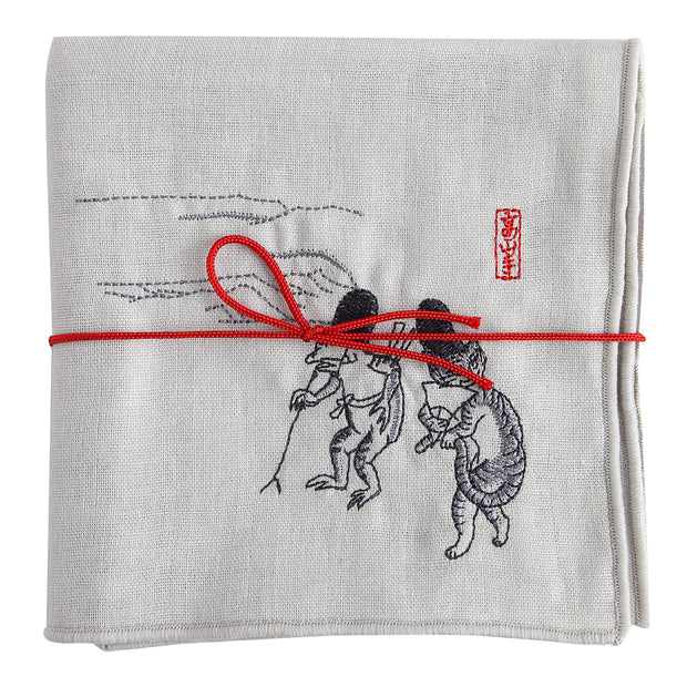Gauze Handkerchief／Frog and Cat