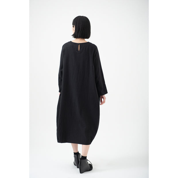 Dolman Sleeve Dress／Jomon Clay Figure (black)