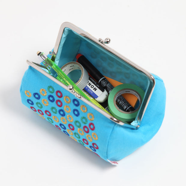 Bale-shaped Pouch／Colorful Coral (Light Blue)