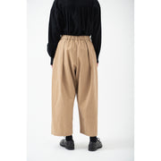 Wide pants with tack／Beige