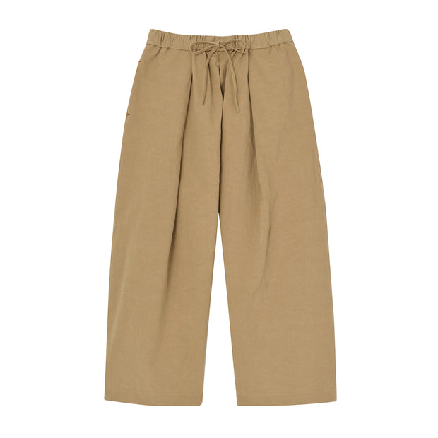 Wide pants with tack／Beige