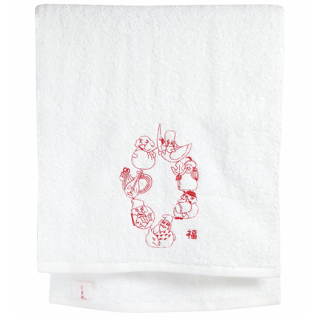 Face Towel／Seven Lucky Gods [White]